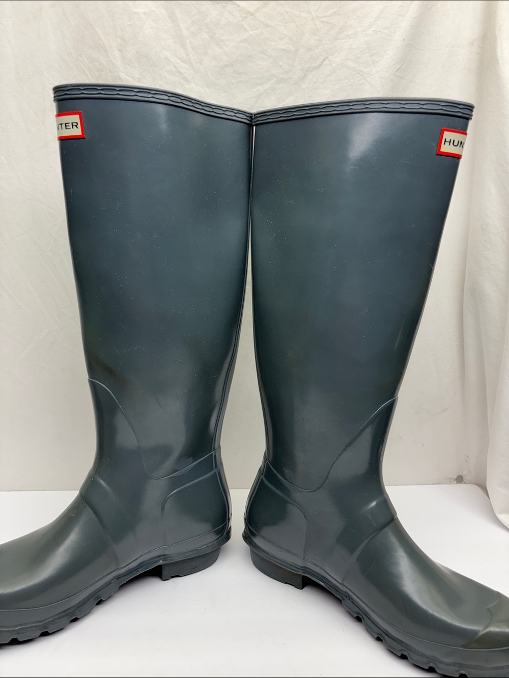 Hunter Tall Gray Waterproof Rain Boots with Buckle, SZ 9 women, box 3 BA - Picture 6 of 9